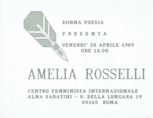 Donna Poesia - Incontro con Amelia Rosselli
