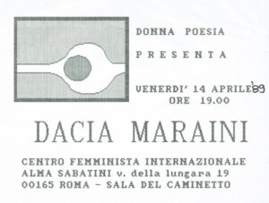Donna Poesia - Incontro con Dacia Maraini