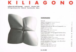 Sommario del numero 0 di Kiliagono (dicembre 1992)