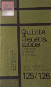 Quinta Generazione, XII, 125/126, Novembre-Dicembre 1984