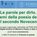 titolo del convegno Le parole per dirlo. Forme e temi della poesia delle donne nel secondo Novecento