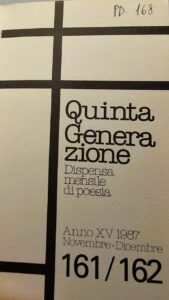 Quinta Generazione, XV, 161/162, Novembre/Dicembre 1987