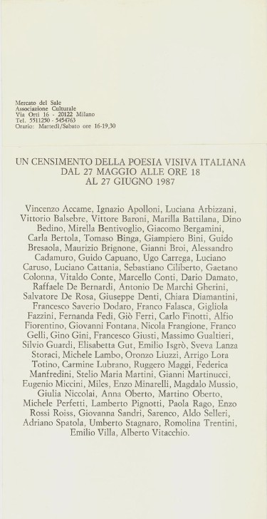Un censimento della poesia visiva italiana
