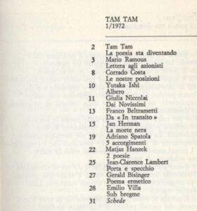 Indice di Tam Tam (1/1972)