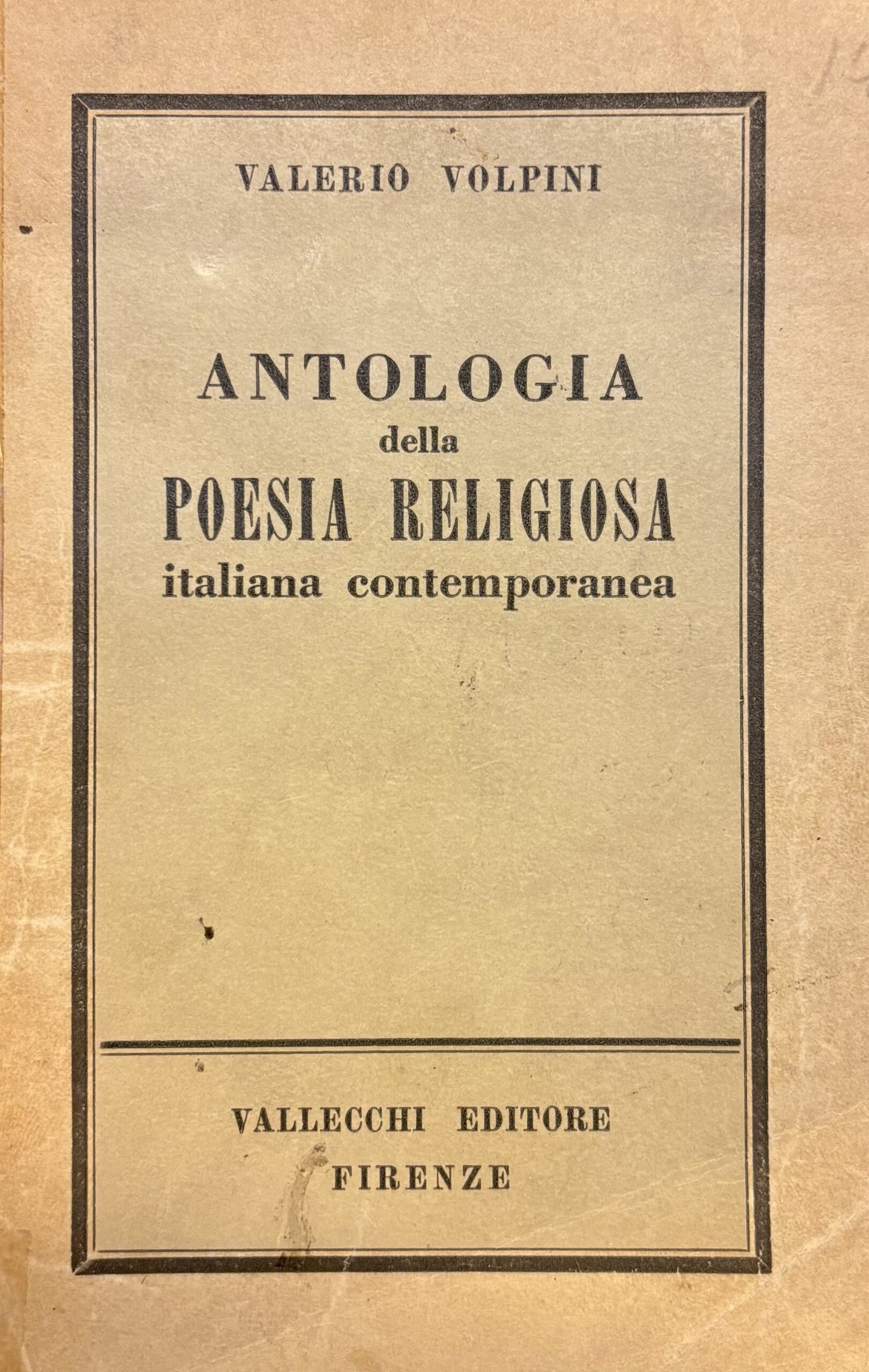 Antologia della poesia religiosa italiana contemporanea